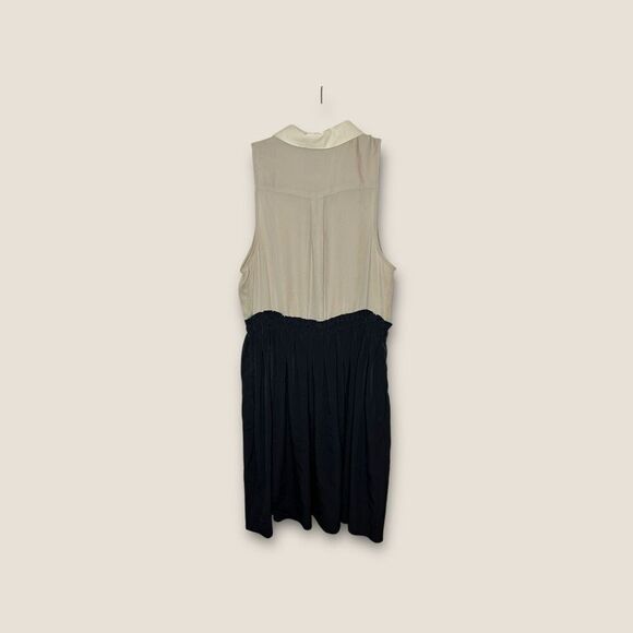 Anthropologie Postmark Cream and Navy Blue Sleeveless Mini Dress Size 6 - Picture 2 of 5